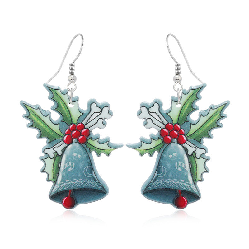 Wholesale Halloween Christmas Tree Bells Little Dinosaur Cane Demon Funny Earrings